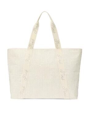 NWT Victorias Secret PINK 2025 White Rhinestone Logo Bling Tote Bag Carry On